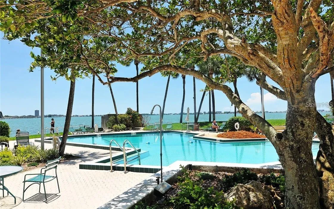 One of two heated pools