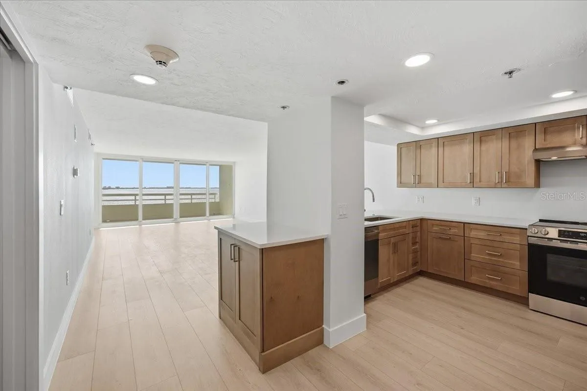 Wider Kitchen Entrance w/New Bar/Cabinet