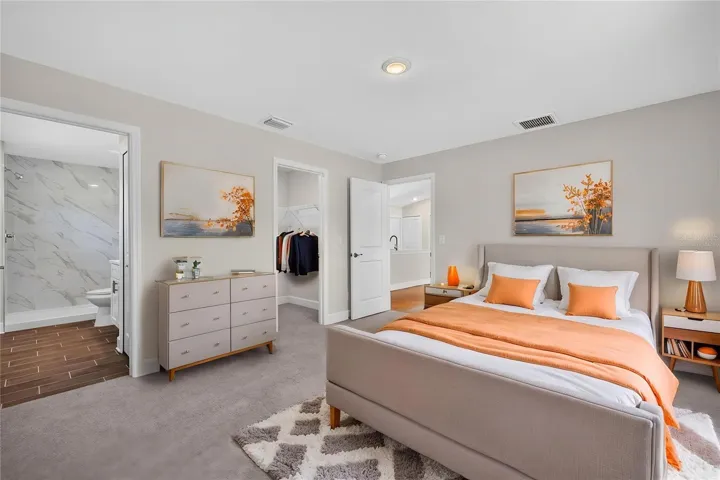 Virtually Staged Primary Bed room