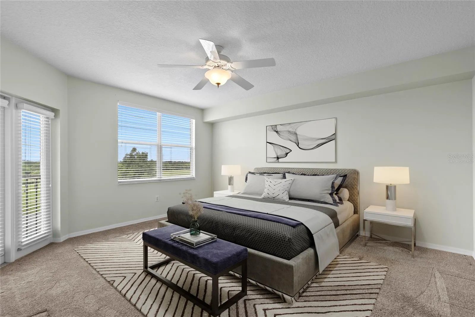 Virtually Staged Primary Bedroom