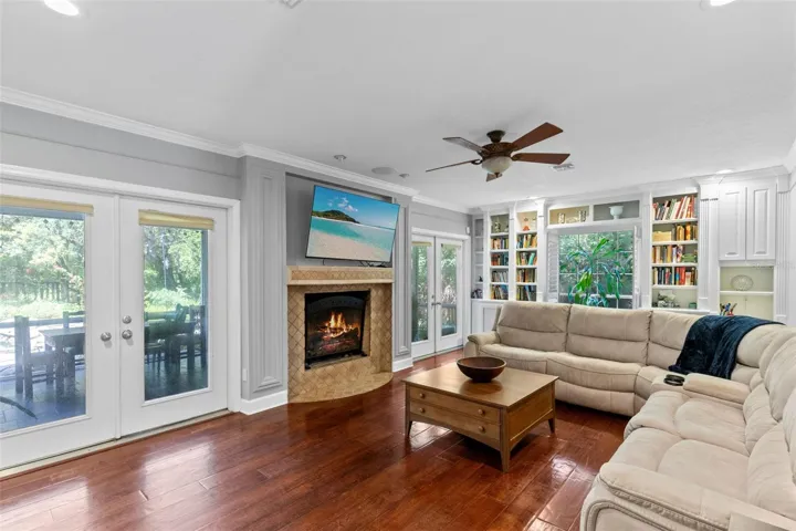 Great view of the pool & backyard from the living room