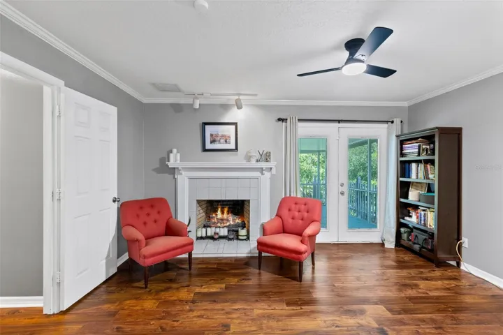 Master Bedroom is so expansive it has a sitting room by the fireplace