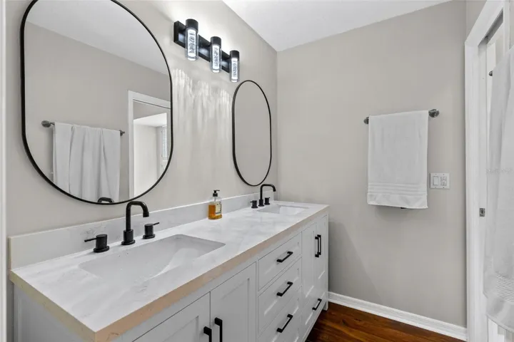 Elegant remodeled master bathroom