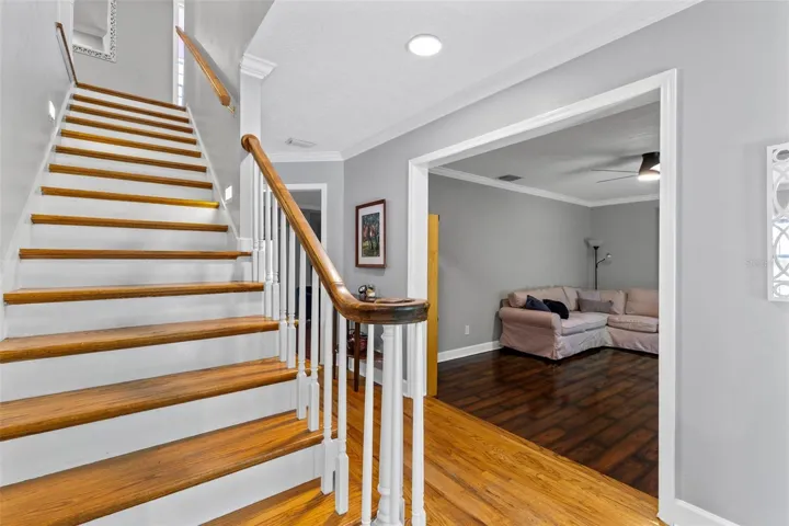 Natural Wood Floors start at the exquisite foyer!