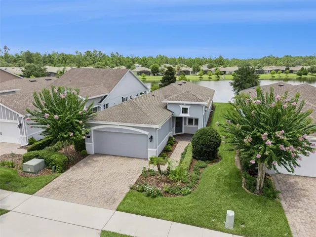 Aerial view of the front of the home