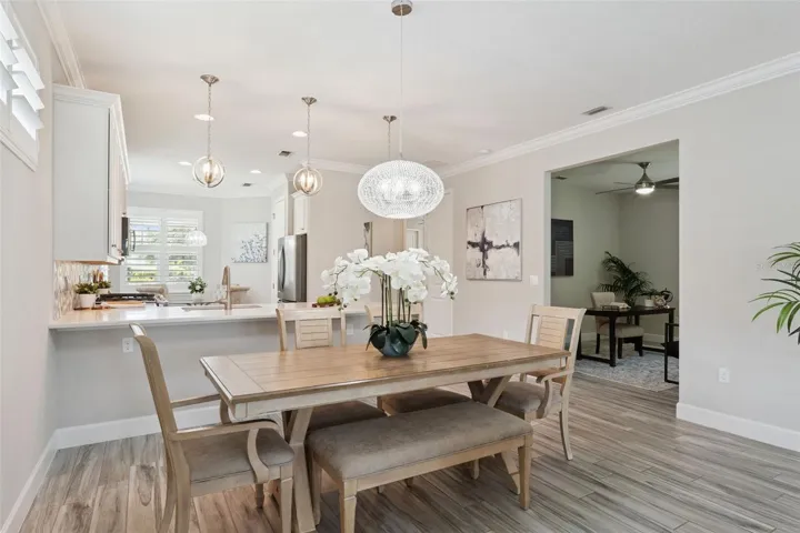 View of Kitchen & Den/office areas from the Dining Room