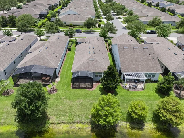 Aerial view from behind the home
