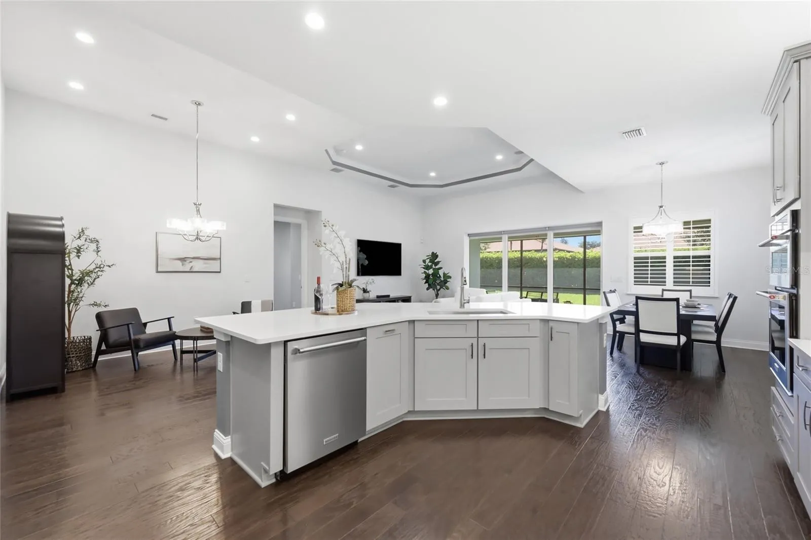 Chefs Kitchen with Quartz Counter tops, Upgraded Natural Gas Range, Upgraded Cabinets, and Oversized Island
