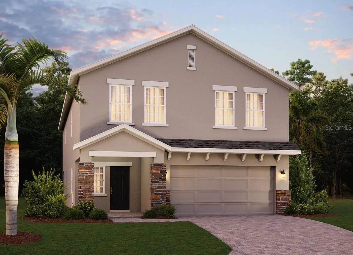 Front Exterior Rendering - for illustrative purposes only. Actual home will have 3rd Car Garage