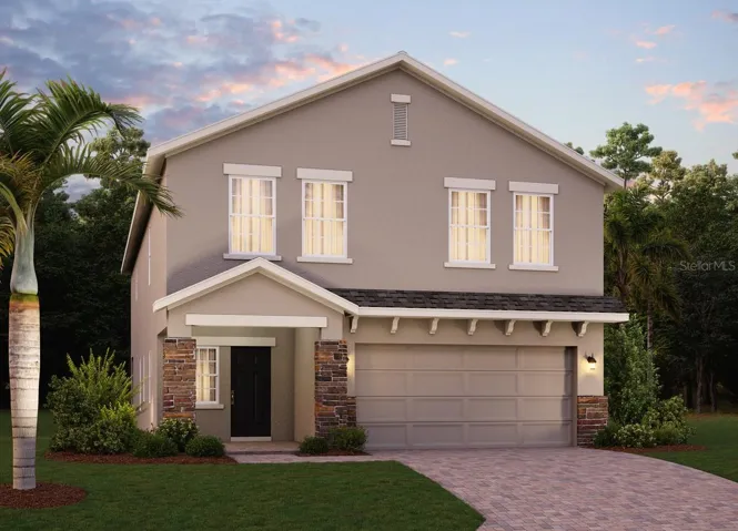Front Exterior Rendering - for illustrative purposes only. Actual home will have 3rd Car Garage