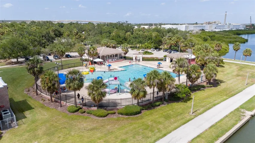 Waterfront Pool, Playground, Basket Ball Courts, Soccer Field, and a Pedestrian Trail