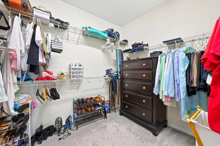 The Primary walk-in closet is 10x9.