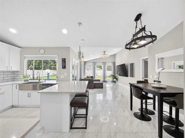 Kitchen and Dinette View to Family Room