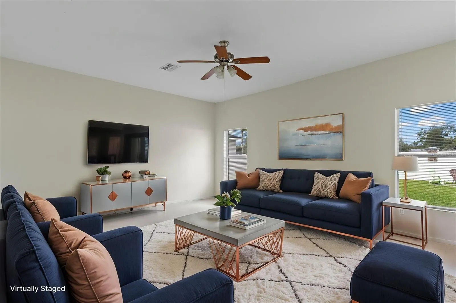 Virtually Staged Family Room