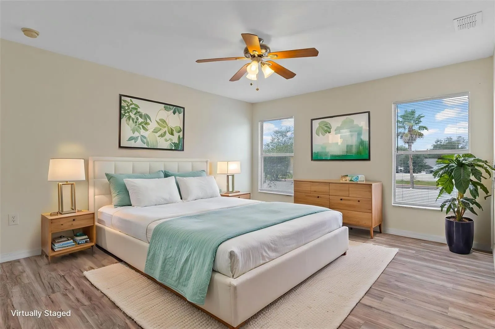Virtually Staged Master Bedroom