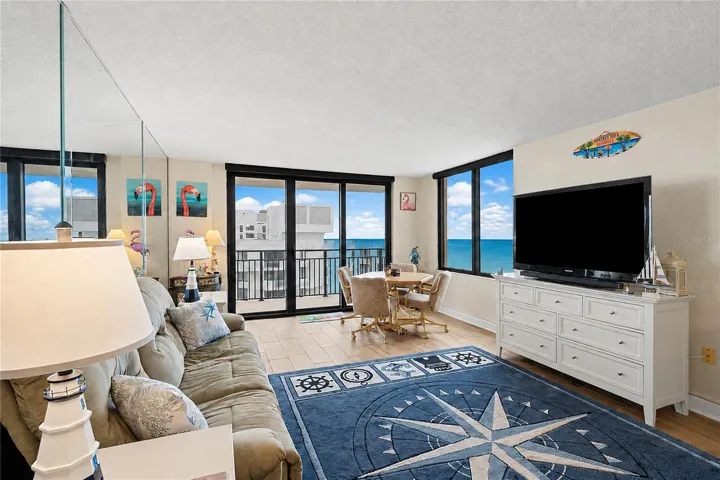 Entire condo has tile flooring made to look like wood.