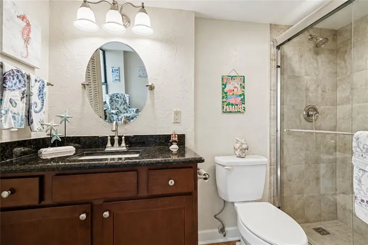 Guest suite bath with walk-in shower.
