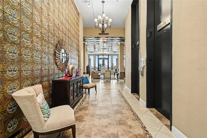 Lobby main floor Elevators.