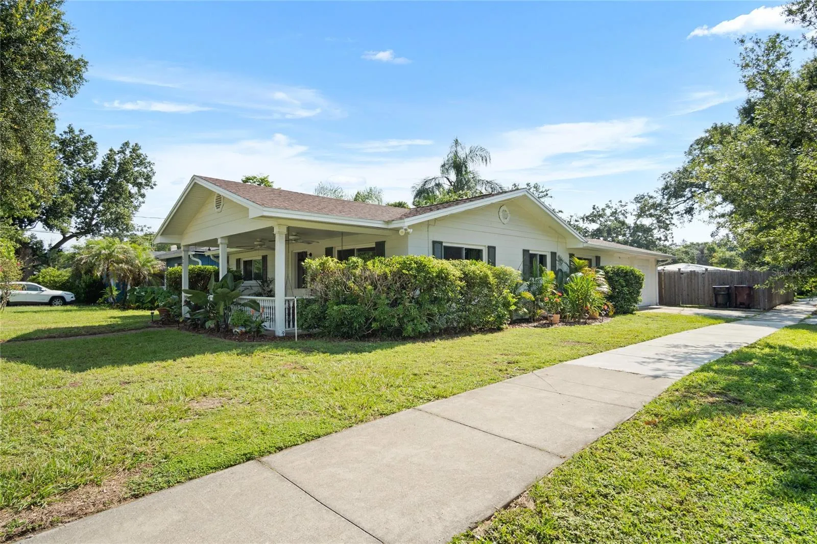 A corner lot with sidewalks is an added benefit to this home.