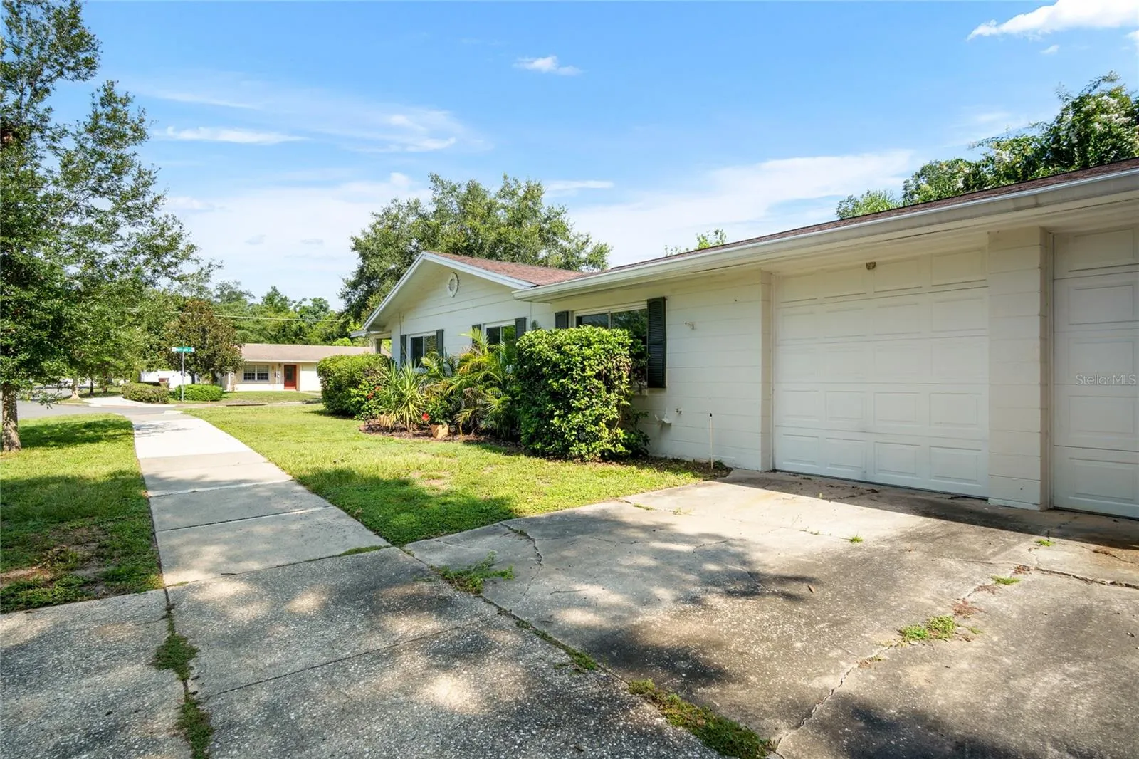 A 2-car garage is located on the side of the home.