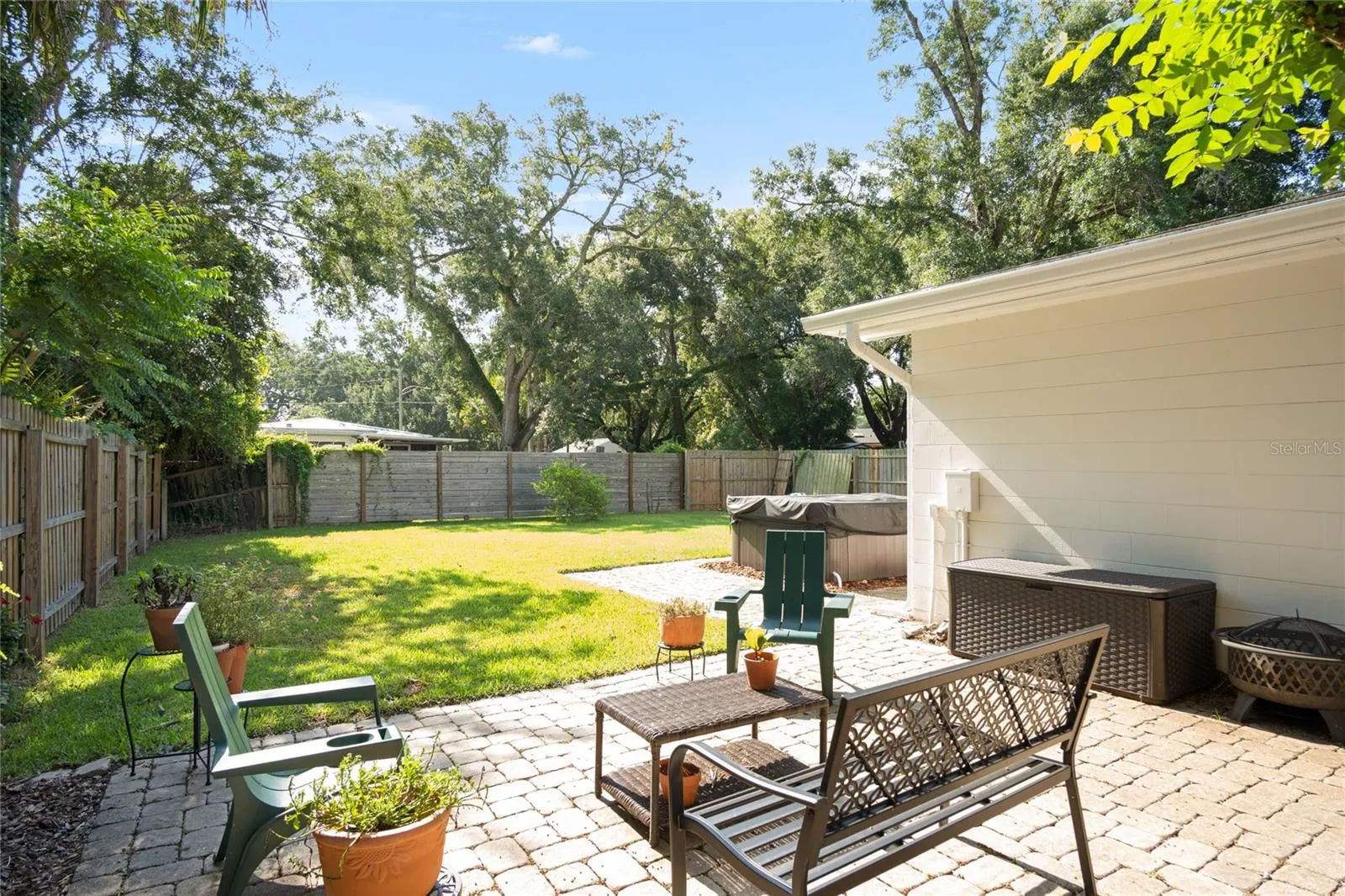 Looking out to the spacious back yard.