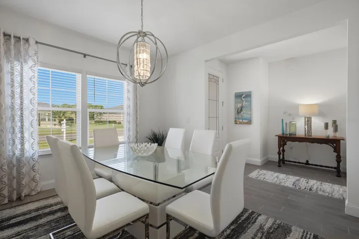 Check out the entry table nook just outside of the dining room.