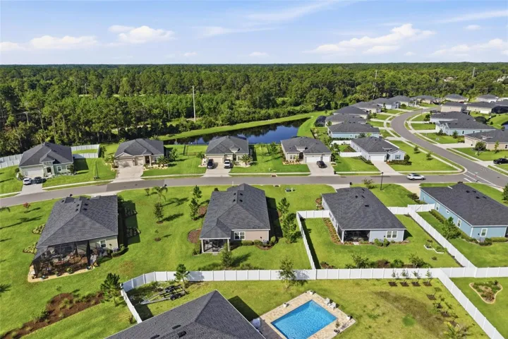 Rear Aerial View of the home and surrounding neighbors.