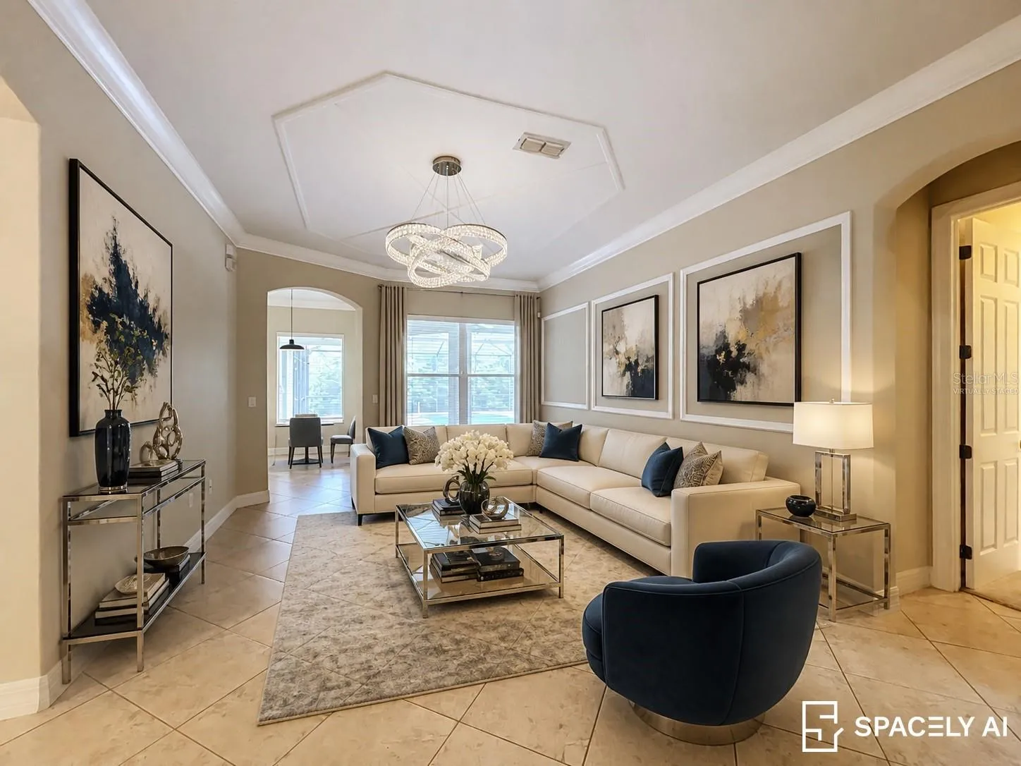 Virtually Staged Formal Living Room