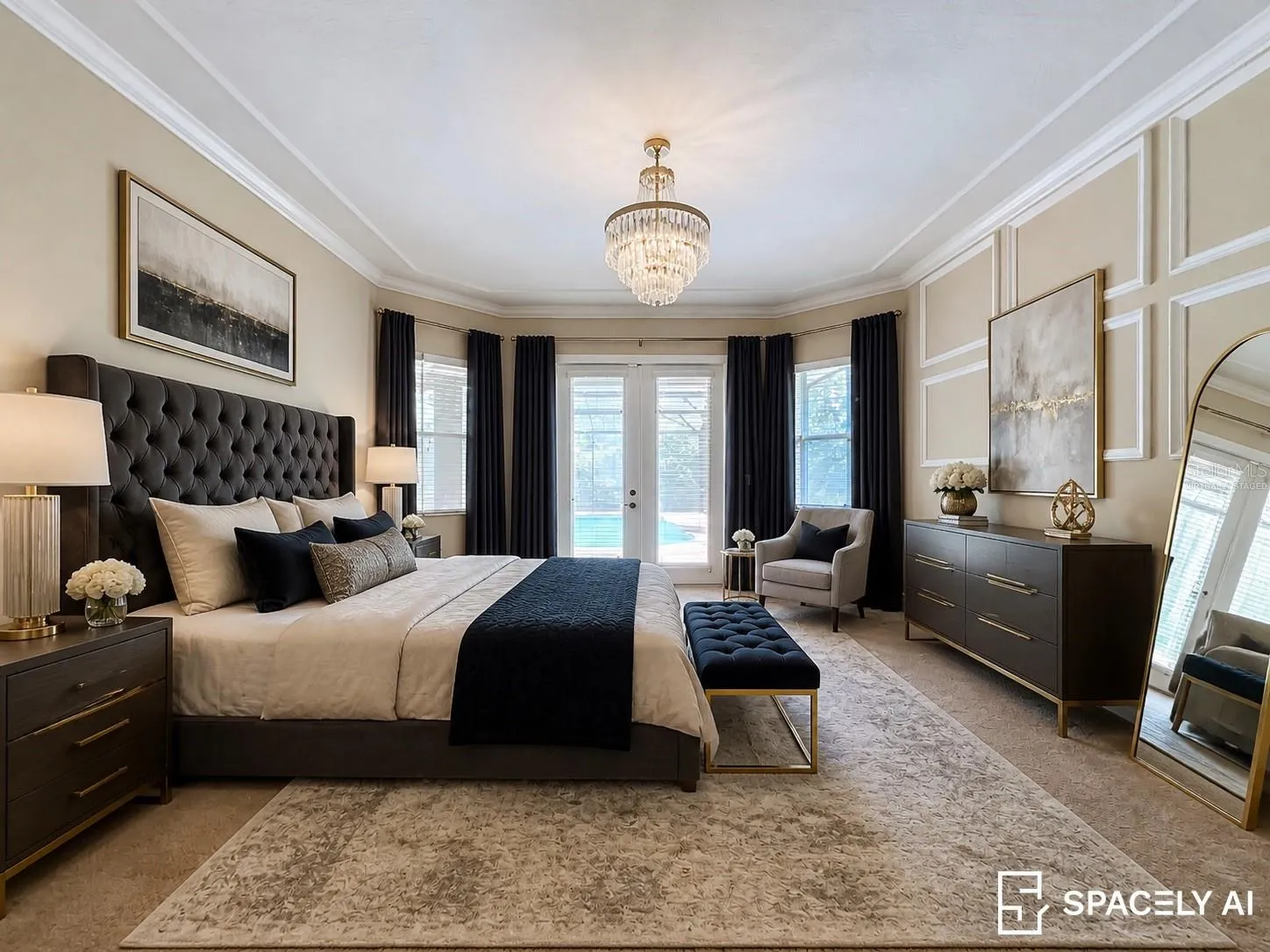 Virtually Staged Primary Bedroom