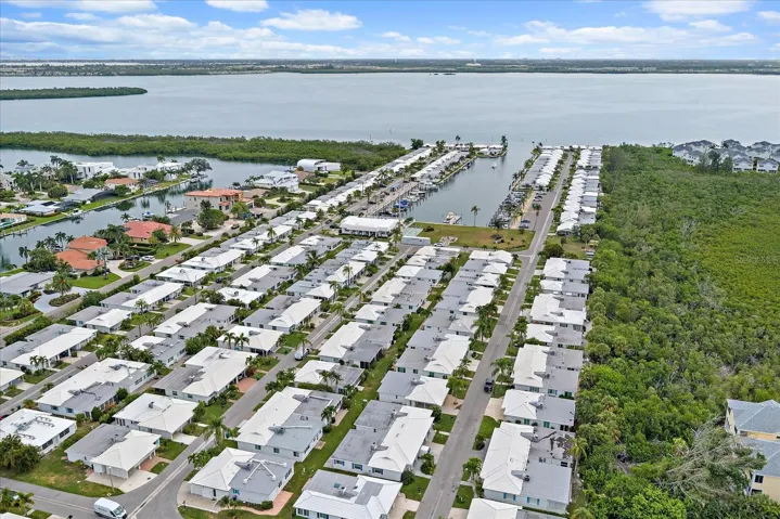 Aerial View of Community Marina and Bay