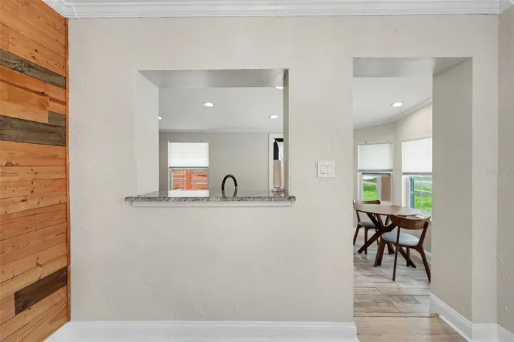 Window to Kitchen from Dining Space