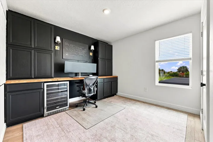 CUSTOM BUILT IN OFFICE WITH FRIDGE