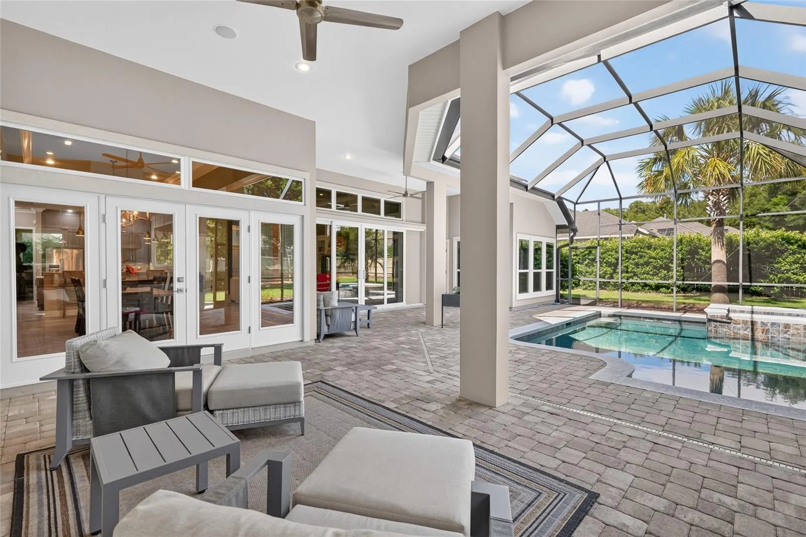 French door to separate dining area on left
