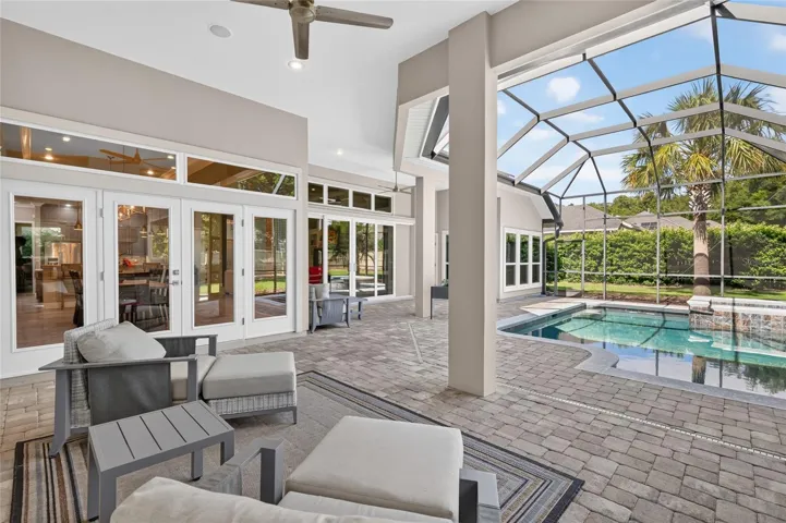 French door to separate dining area on left