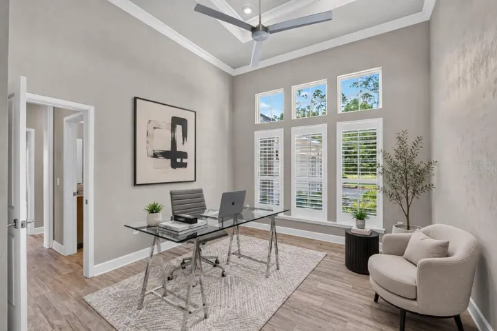 Home office or 1st guest bedroom virtually staged