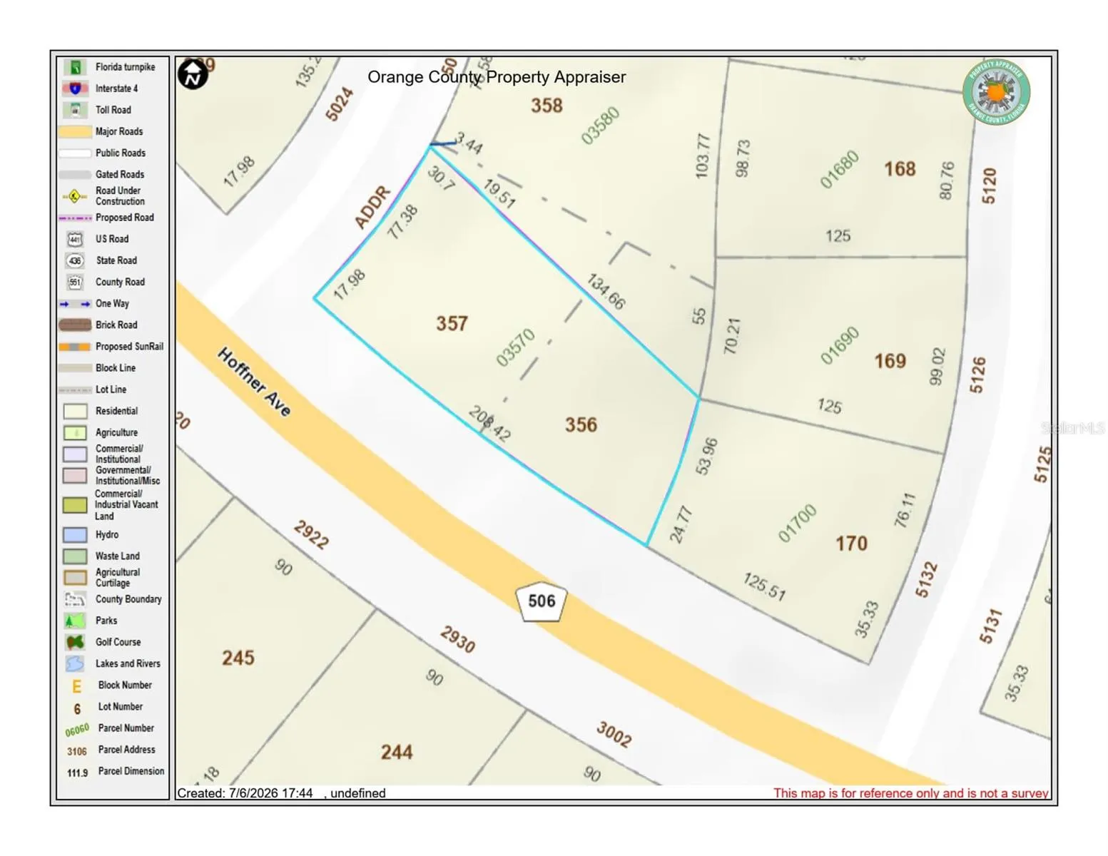 OCPA map of Lot