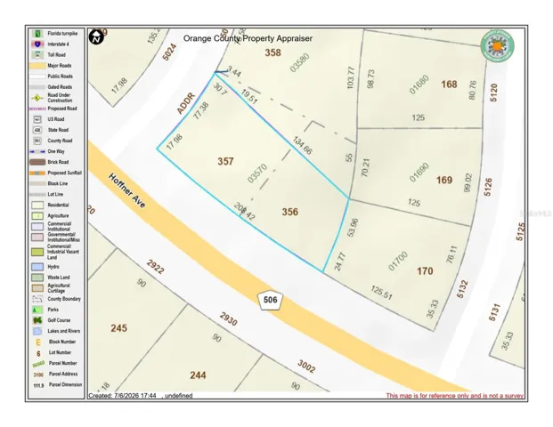 OCPA map of Lot