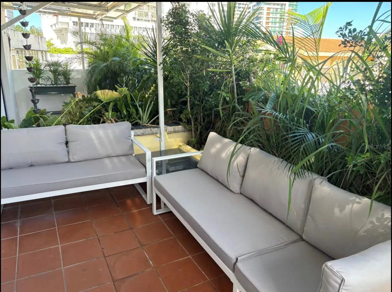 Penthouse terrace living area.