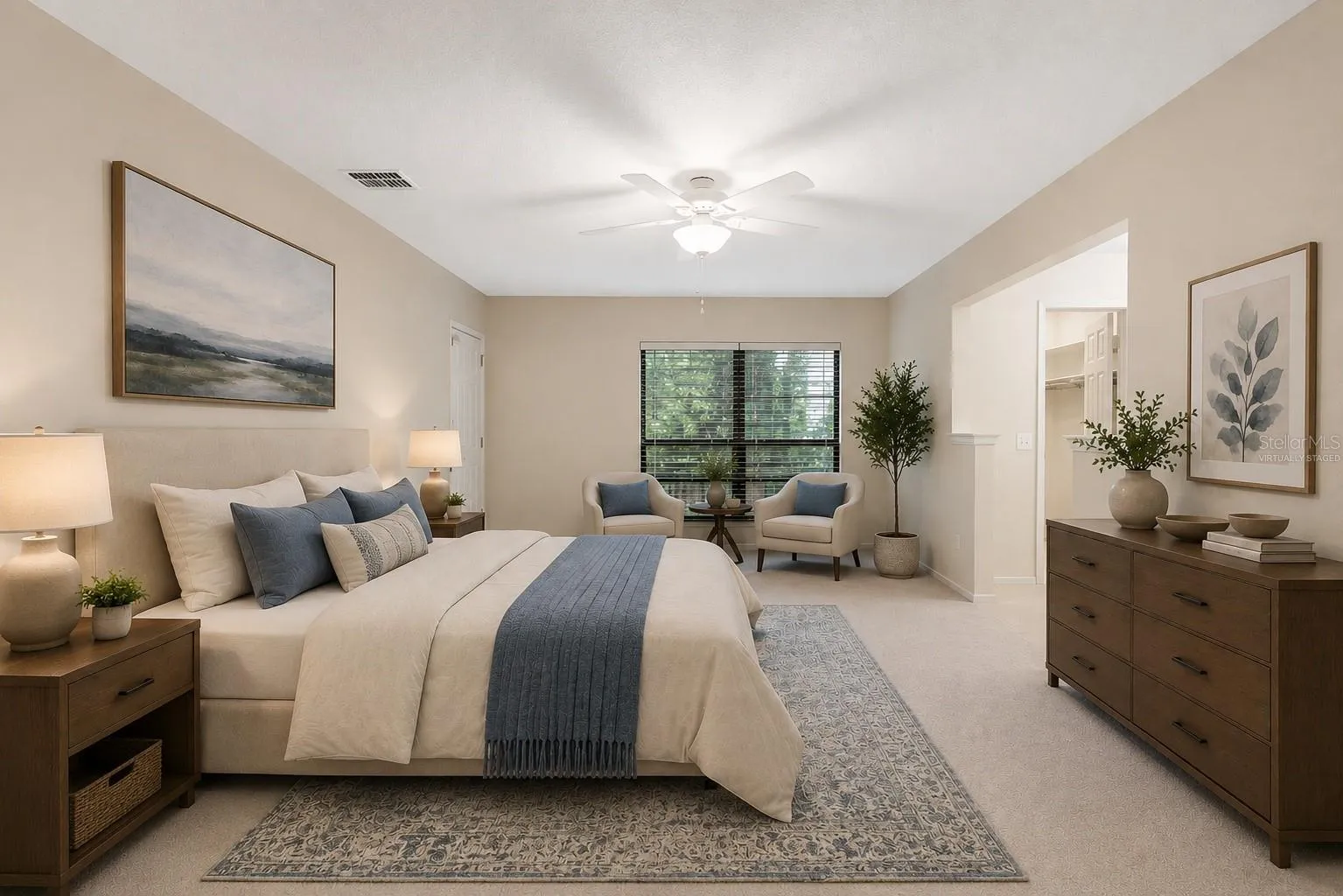 Virtually Staged Primary Suite
