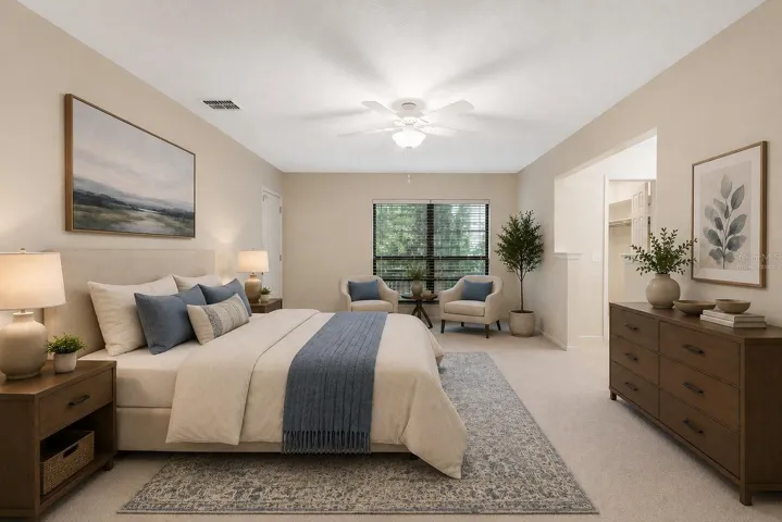 Virtually Staged Primary Suite