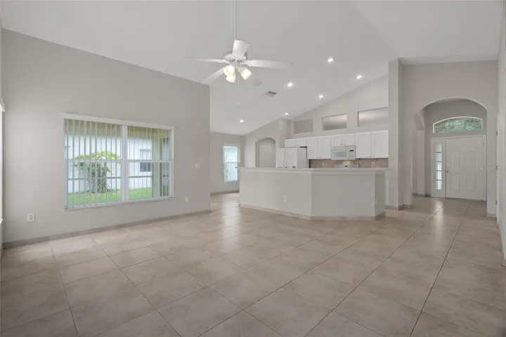 Living room looking toward kitchen