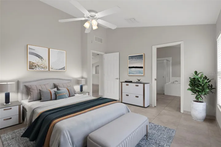 Virtually staged Master suite