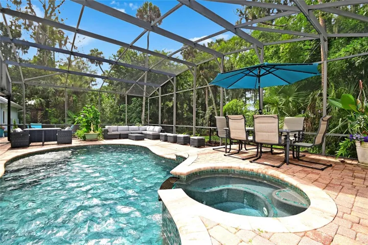 Saltwater pool was resurfaced in 2023.