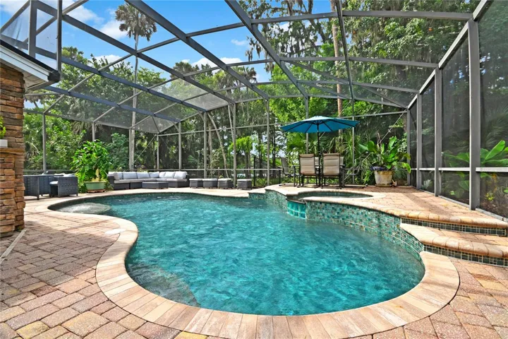 Heated pool with spa