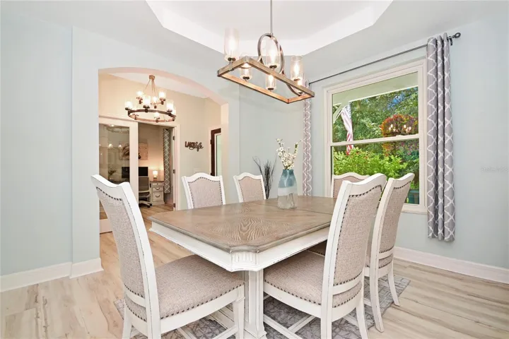 Formal Dining Room with tray ceiling