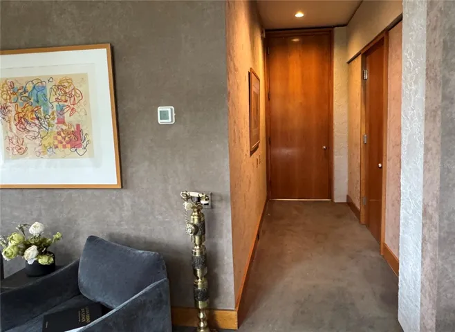 The hallway and door in the In-Law Suite