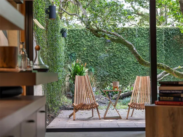 The 8' walled Private Owner's Garden off the Owner's Sitting Area