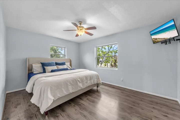 You can easily accommodate king size furniture in the primary bedroom