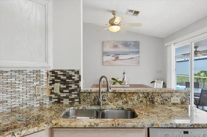 Kitchen with granite
