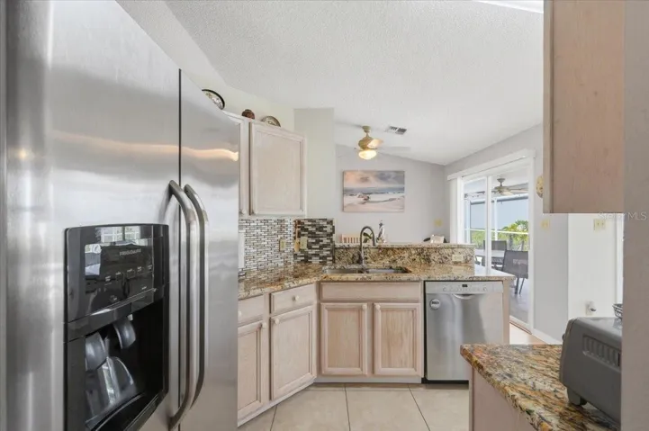 Kitchen with granite